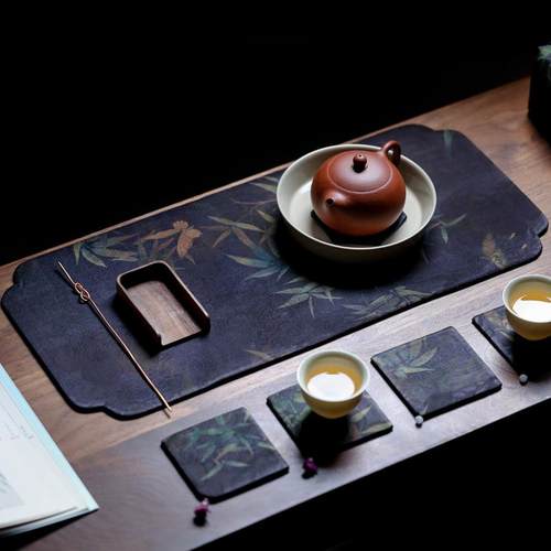 中式布艺报竹平安系列茶席壶承垫杯垫茶配件茶道禅意手工桌覆古风