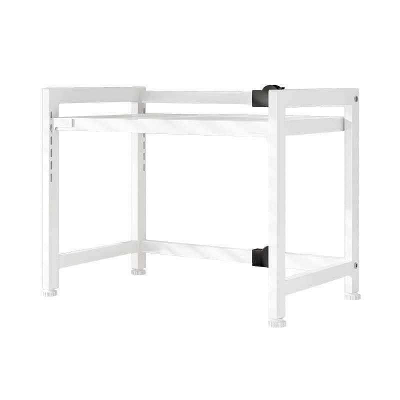 厨房双层置物架小家电伸缩微波炉烤架台面收纳架家用桌面整理架