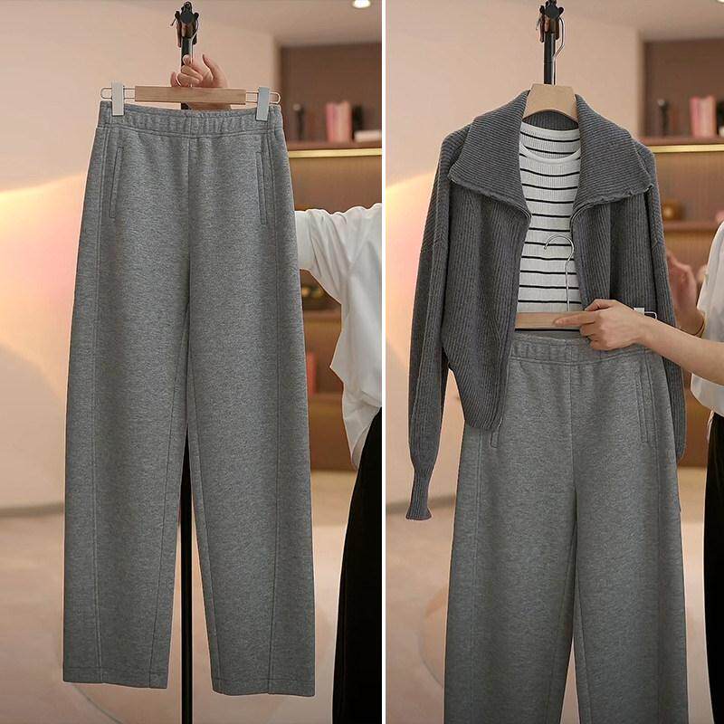 高端运动卫裤女2025春秋新款宽松大码梧桐香蕉裤阔腿休闲弯刀裤子