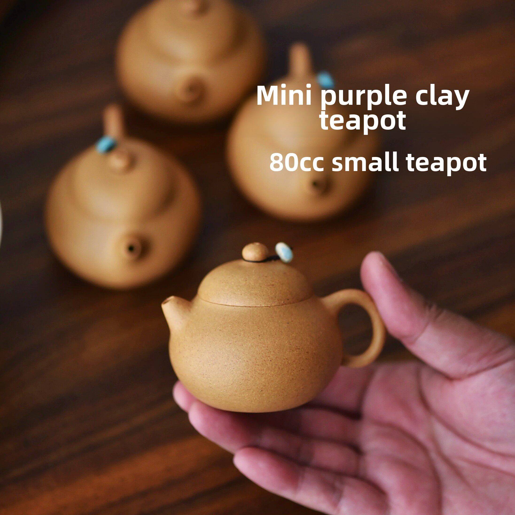原矿泥迷你小容量80Cc茶壶纯手工紫砂壶茶壶功夫茶具一人套