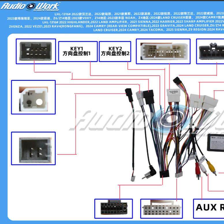 LHL-1316#导航线材 安卓中控大屏电源线 适用2022款汉兰达