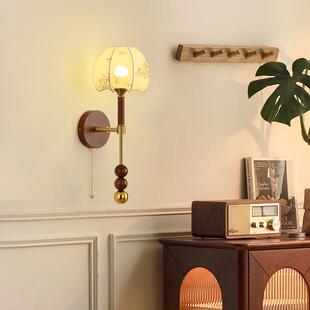 法式中古风卧室床头壁灯复古客厅吊灯拉线开关过道走廊灯床头壁灯