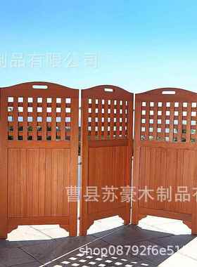 厅木质屏风折复古镂风户外遮挡屏风客隔断ERN空隔栏屏风叠屏风