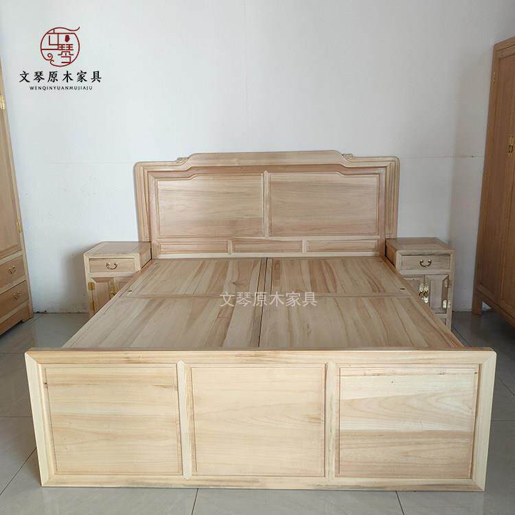 中式全实木香樟木1.5米/1.8米箱体床现代简约卧室储物高箱床