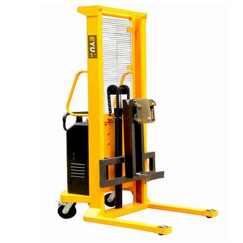 EY-DTY500鹰嘴式半电动油桶堆高车多功能搬运油桶卸货叉车铁塑两