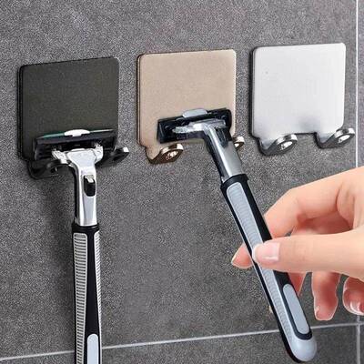 1pc Punch-free Razor Holder, Storage Hook, Space Aluminum Mu