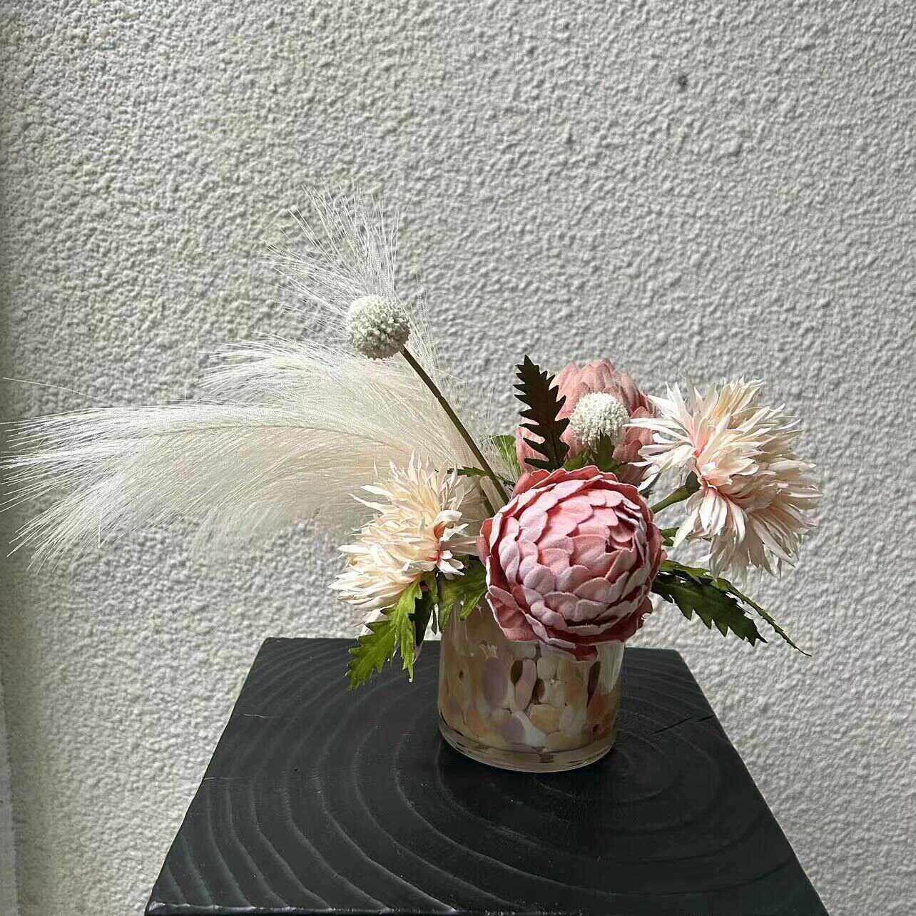 【柿吉】流云设计师款手扎花束花瓶套装假花彷真花办公桌茶几摆件