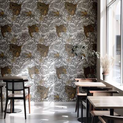 虎年动物肌理纹理自粘墙纸wallpaper防水可移除客厅墙贴RW201-220