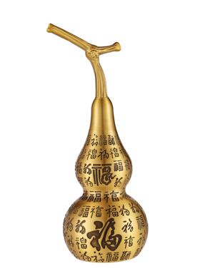 中式精雕空心底开口大号百福铜葫芦客厅桌面摆件开业送礼铜器