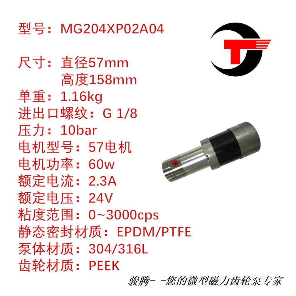 MG204X0WHLP2A04磁力酸泵齿轮泵不锈钢水油碱溶剂0泄灌装露机用计
