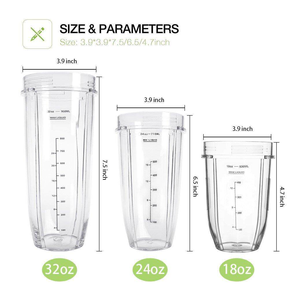 搅拌器榨汁机更换部件1000W杯子18 24 32OZ