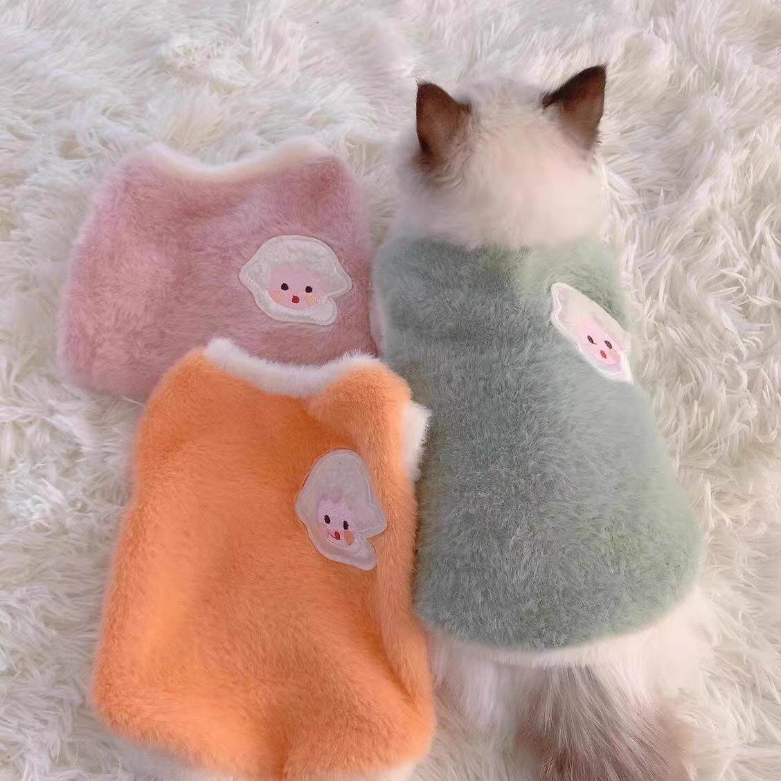 猫咪衣服东北布偶花棉袄狗狗冬季保暖背心宠物小猫幼猫防掉毛衣服