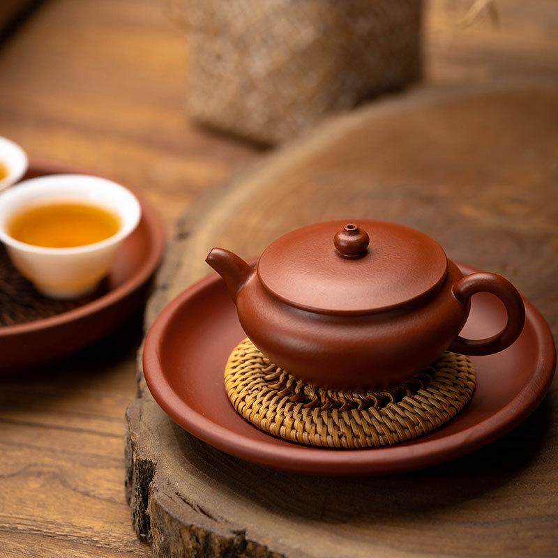 批发手工手拉壶承 原矿朱泥干泡台茶壶托盘底座紫砂壶壶垫壶托养