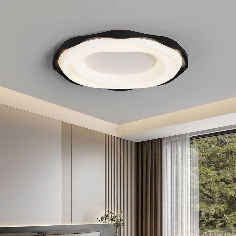 极简卧室灯现代简约吸顶灯创意个性圆形书房灯温馨浪漫奶油风灯具