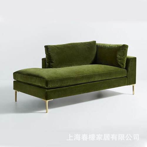 简布艺墨绿色轻奢妃躺椅美人贵休榻懒人沙发816床约榻小户型阳台