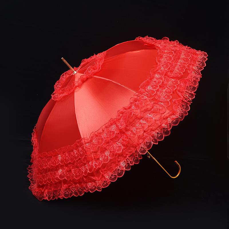 正品结婚红伞伞新娘伞中式用婚礼红色雨大伞复古婚伞出嫁伞陪嫁红