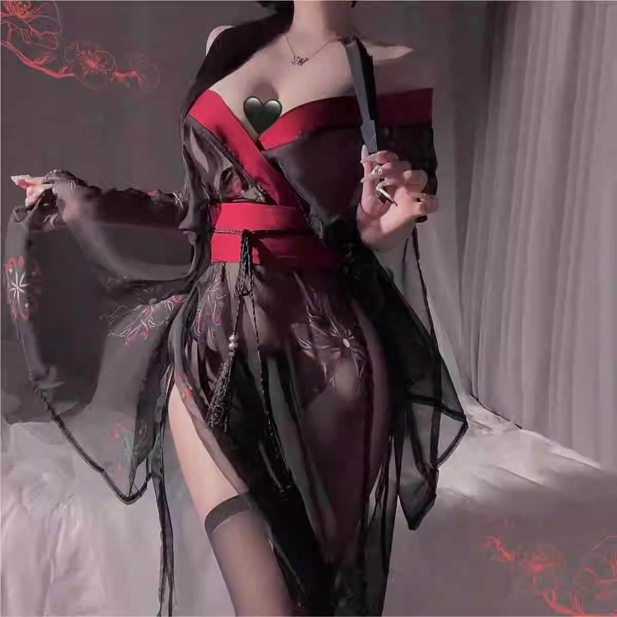日系和服性感晴趣制服辣妹小胸情侣趣味内衣免脱床上纯欲风qqny女