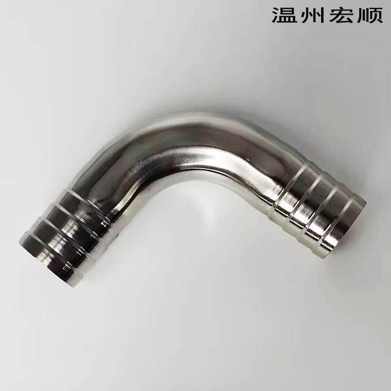 包邮304不锈钢卫生级双头宝塔皮接弯头90度 内外抛光软管皮管接头