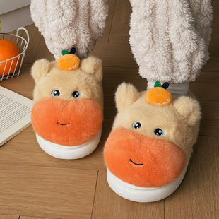 女 爱室内家居厚底防滑加绒保暖毛毛拖鞋 棉拖鞋 女士秋冬季