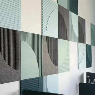 聚酯纤维吸音板幼儿园展示留言墙贴隔音琴房降噪装 饰9mm毛毡板