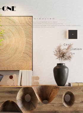 匠十三 中古风样板间软装墙上装饰品网红民宿房间玄关布置侘寂风