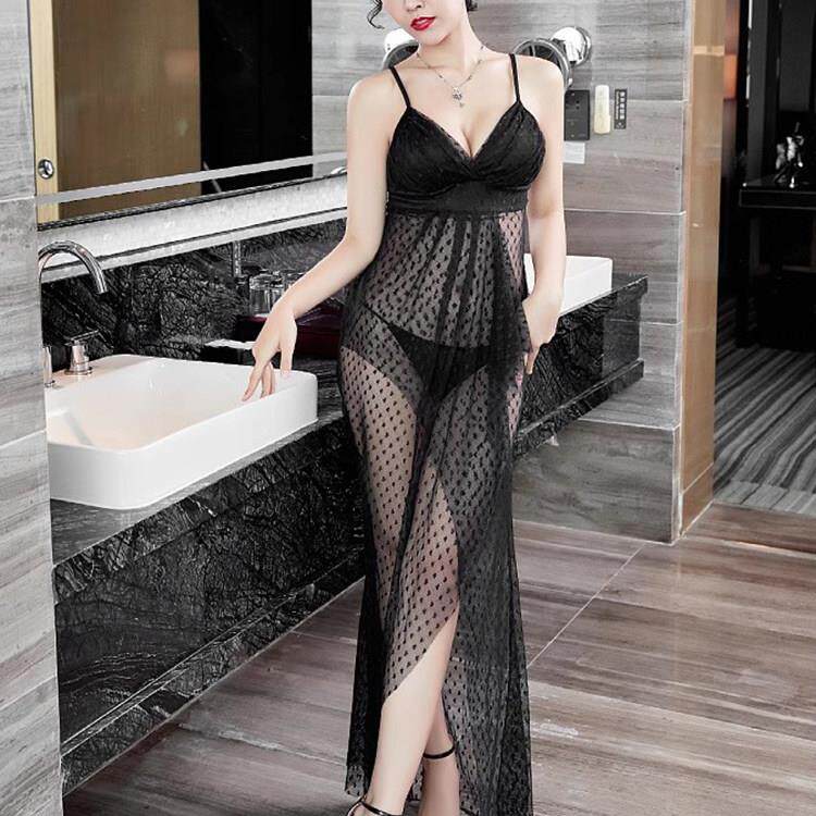 夜总会连衣裙新款夏透视礼服女夜场上班技师服装露背镂空长裙
