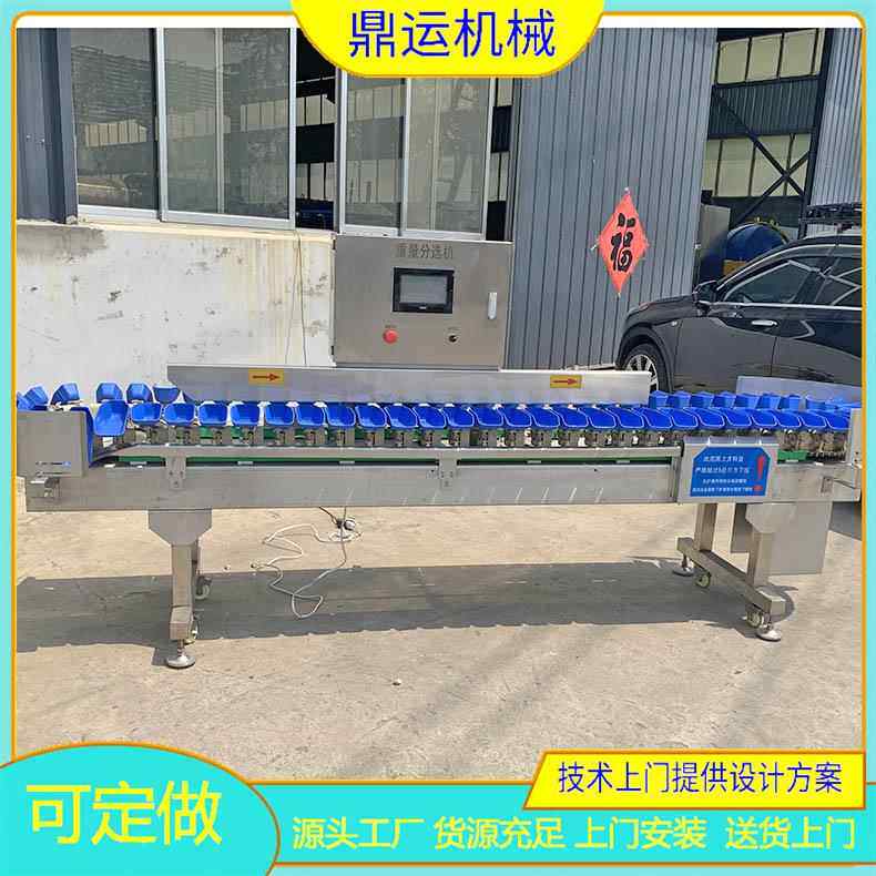 料DEA式虾海参生蚝重量分选机分小龙大闸蟹称盒重拣机水果分级机