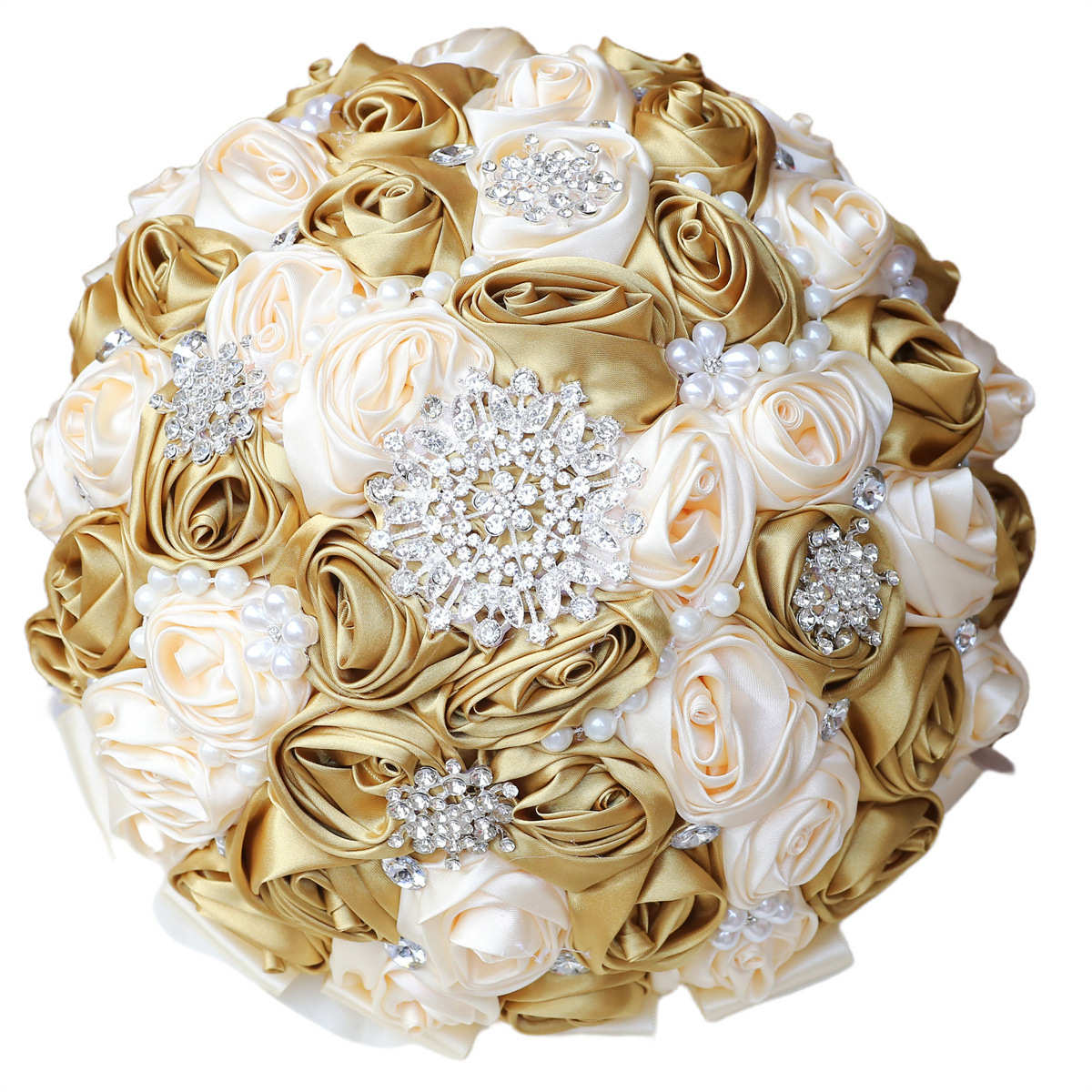 成品多色可定现货缎带水钻手捧花饰品点缀新娘婚礼手捧花W411