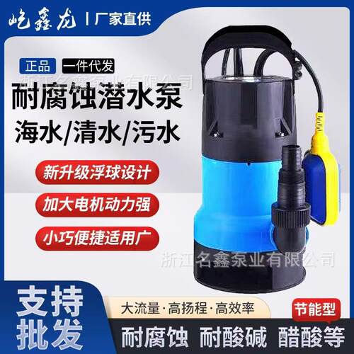耐酸碱耐腐蚀化工泵工业220V抽水泵潜水泵海水塑料泵花园泵防腐泵