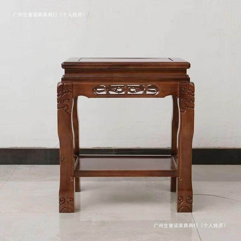 实方花架子奇石桌承重木盆景架鱼缸置物架中HLC茶式客厅几小桌正