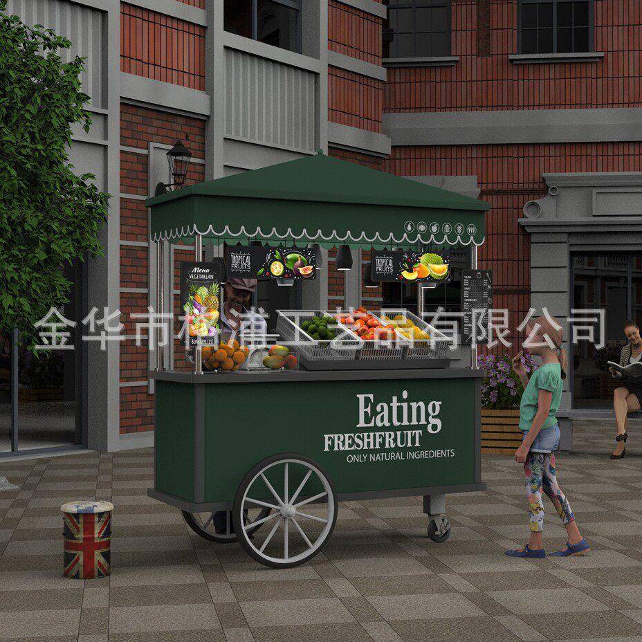 格浦金属可移动手推摆摊车小吃车商场夜市奶茶咖啡餐车售卖车