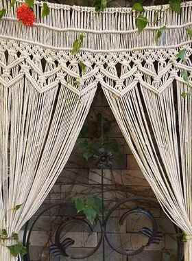 西米亚手工编门帘窗帘织民室宿客厅波JUI线帘卧装饰免打孔