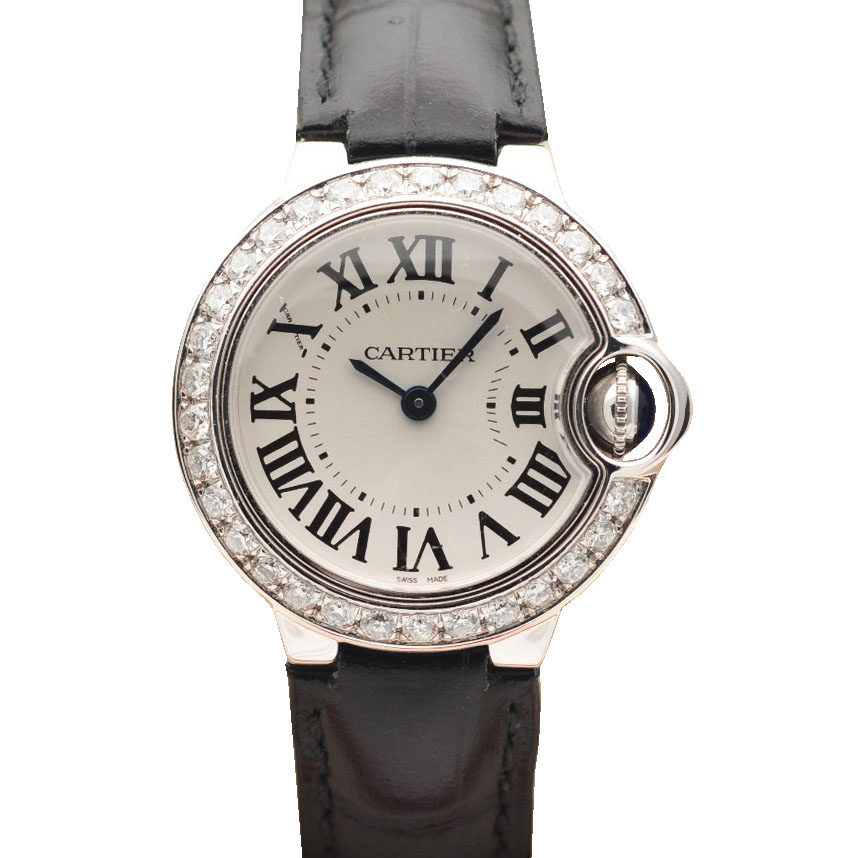 [9.8新]卡地亚蓝气球系列28mm后镶钻石英女表手表