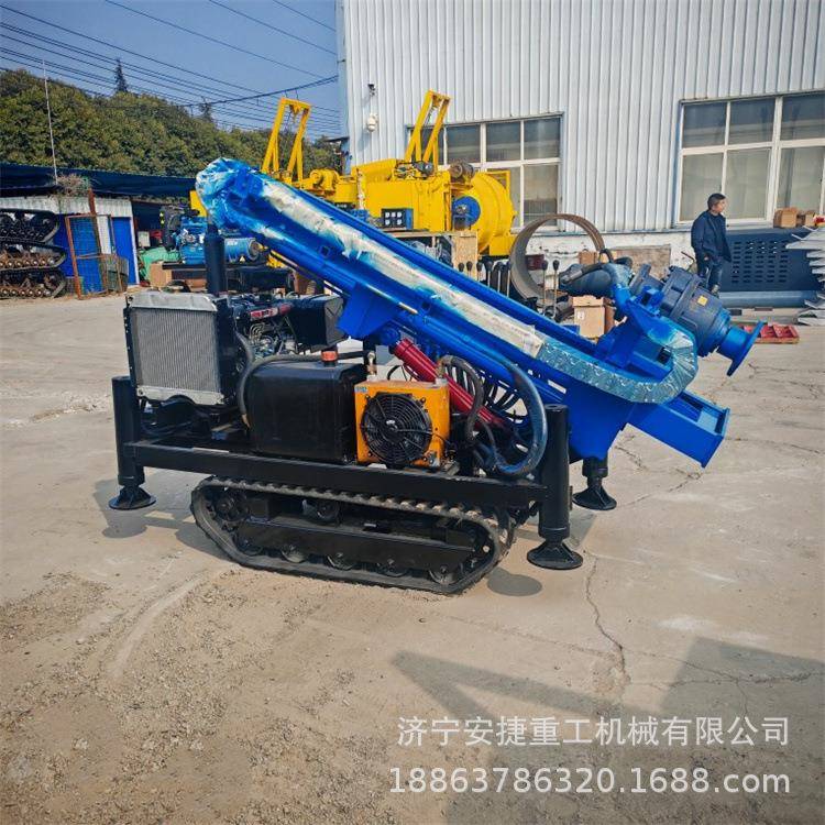 安捷小型光伏地打桩机液压590旋转太阳能钻孔机履带钉式地钉拧桩