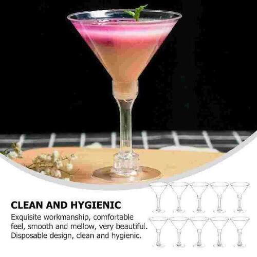 10 Pcs Cocktail Machine Clear Glasses Plastic Goblets