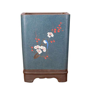 宜兴紫砂花盆兰花盆四方花盆君子兰花盆特大号高花盆陶瓷花盆方盆