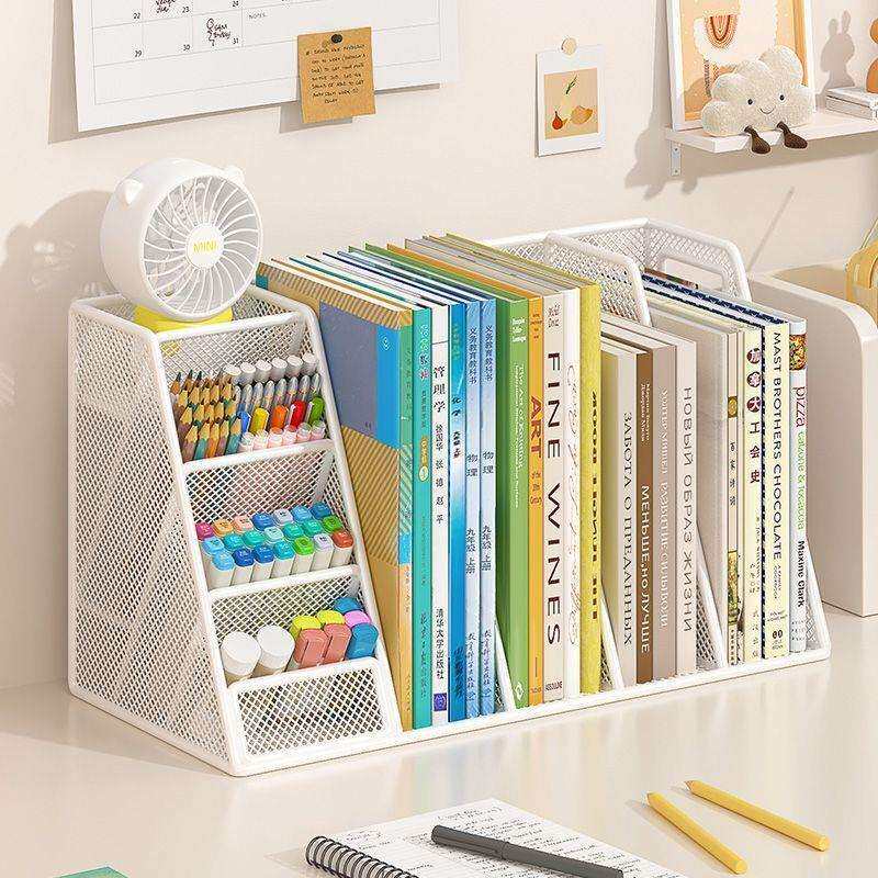 书架桌面置物架简易儿童组合书桌上收纳架学生用宿舍书柜简约现代