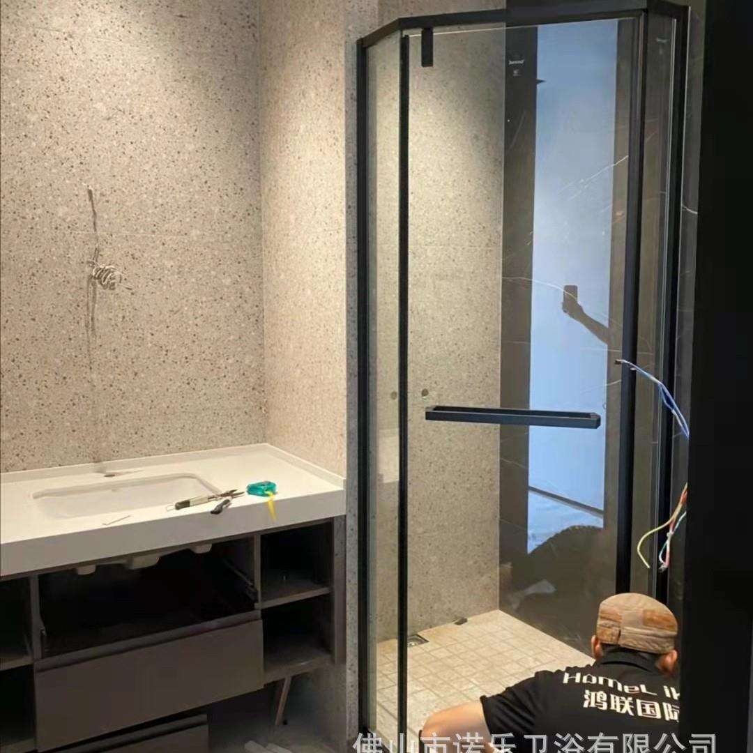 洗澡间简易淋浴房整体淋浴房隔断玻璃干湿分离浴室浴屏