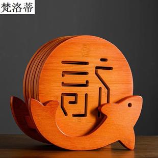 复古防烫垫家用垫隔热餐桌垫砂锅锅木垫圆形杯垫垫创意托架中式
