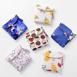 New Clear Style Cotton Portable Sanitary Pad Pouch, Cute Pol