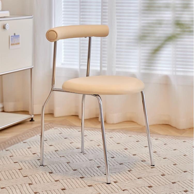 中古奢室餐椅家用奶油风网凳子靠背红卧简约轻蛋卷椅极简餐桌LTV