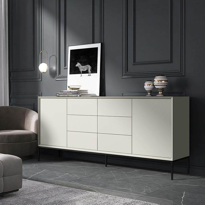 意式极简漆餐边柜子烤轻奢整物体高实木客厅现代装13-1788脚饰储