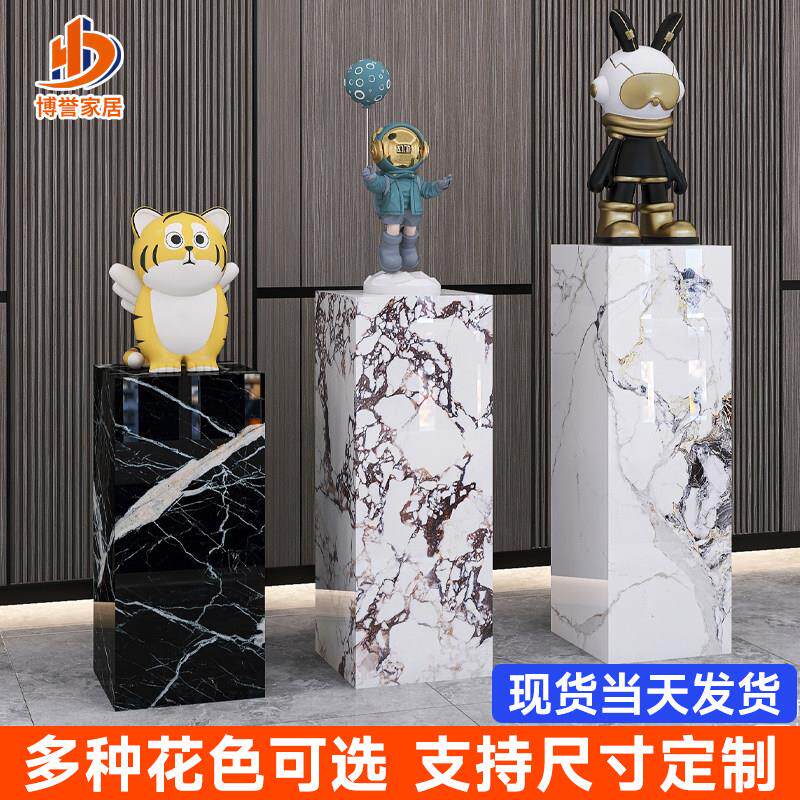 大理石摆件展示底座增高台客展厅酒店会所工艺礼品摆饰装饰岩板立