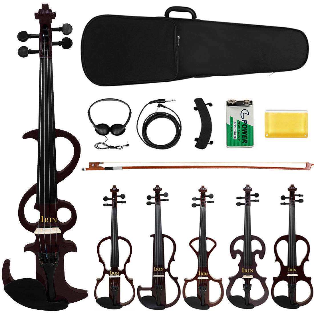 跨境热卖静音电子小提琴初学者演奏电声小提琴木质提琴乐器厂家