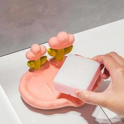 Plastic Portable Cut Flower Shape Soap Dishes Soap Box