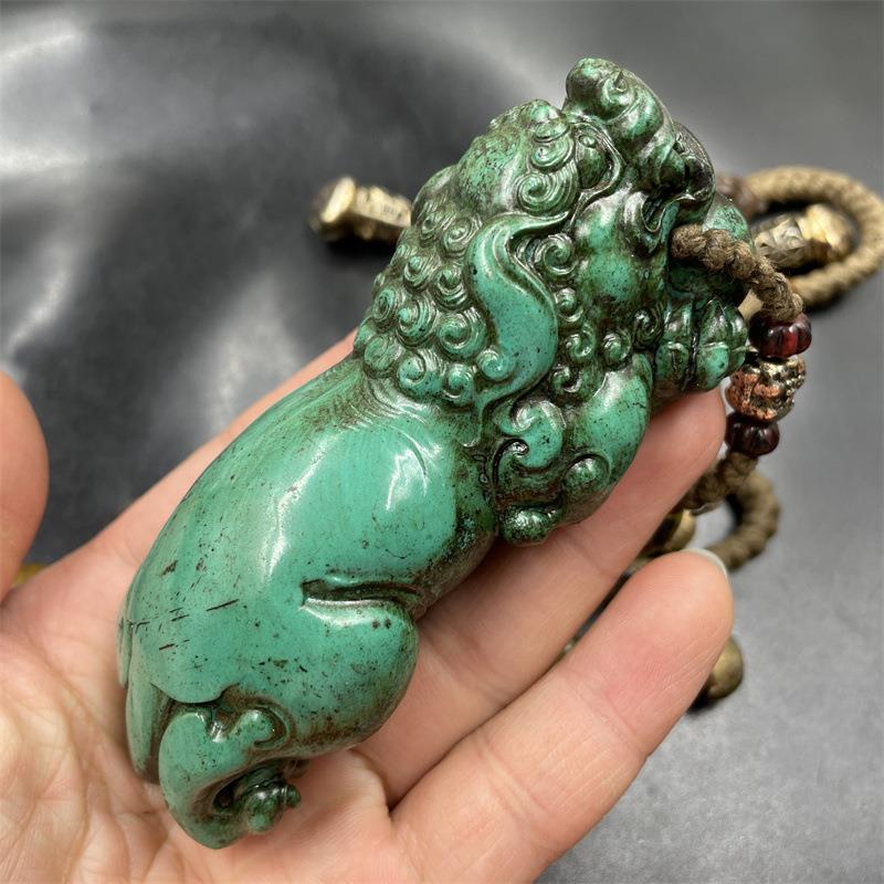 万玉优化绿松石貔貅把件龙龟手玩件