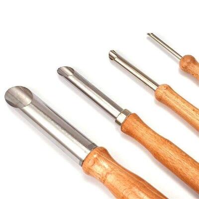 4pcs Stainless Steel Round Punch Set Birch Handle Drilling
