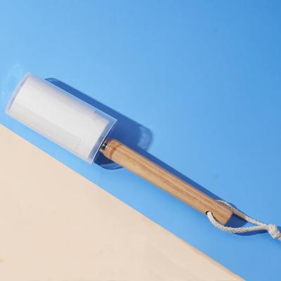 祥泰木柄粘尘纸粘毛器可撕式粘毛滚筒衣物除尘滚毛刷沾毛器