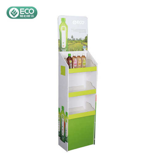 超市免组装纸板展示架一秒弹开成型单层承重20KG陈列纸货架包设计