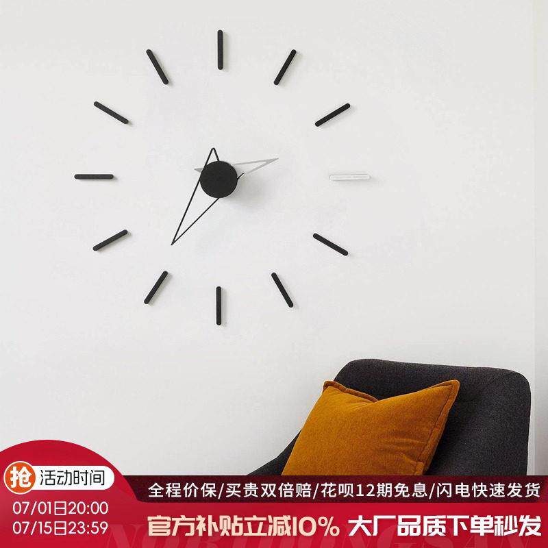 沙发背景墙装饰钟表挂钟客厅家用时尚北欧轻奢时钟挂墙创意现代风